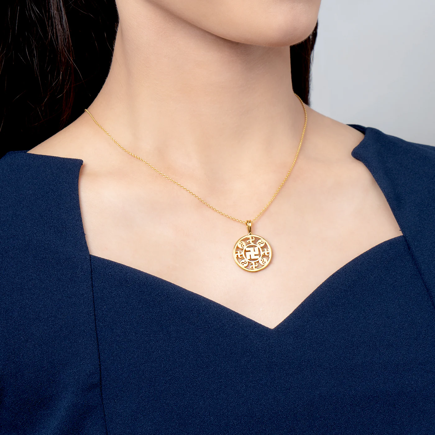 Falun Pendant 24kt Yellow Gold 22mm - Image 3