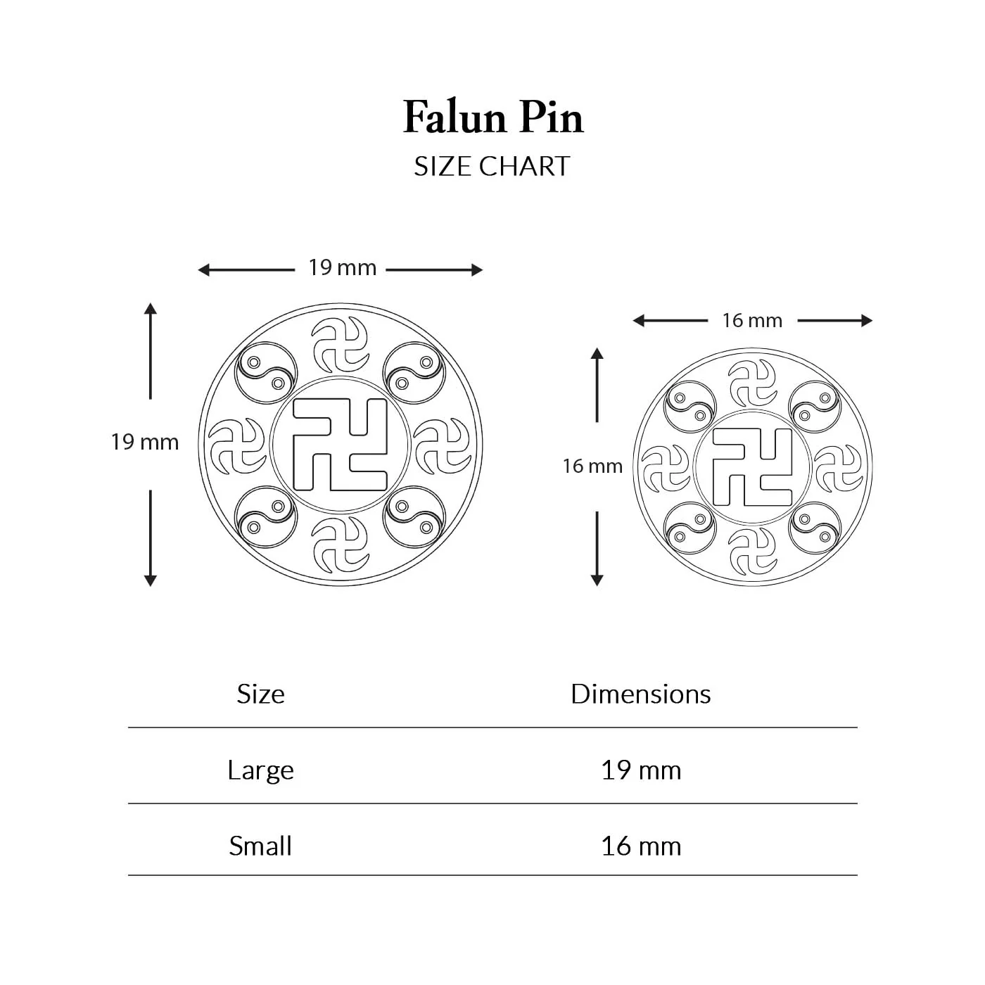 Falun Pin - White Large - Image 5