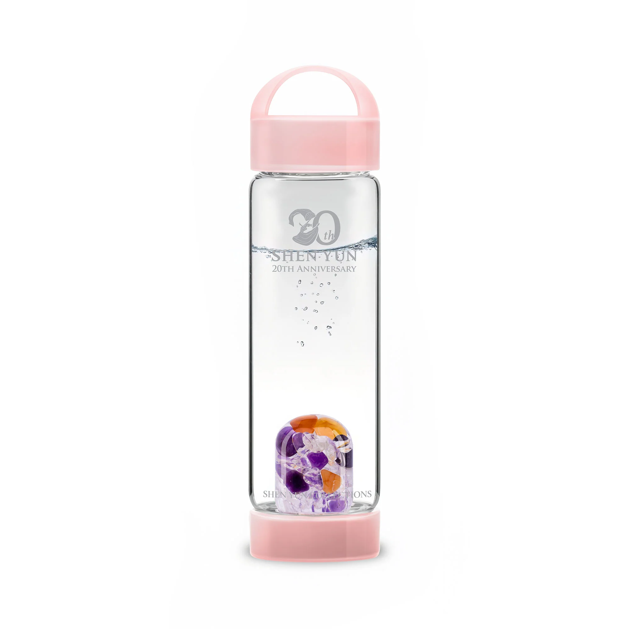 Gemstone Bottle Anti-Slip Silicone Grip Handle Rose - Image 2