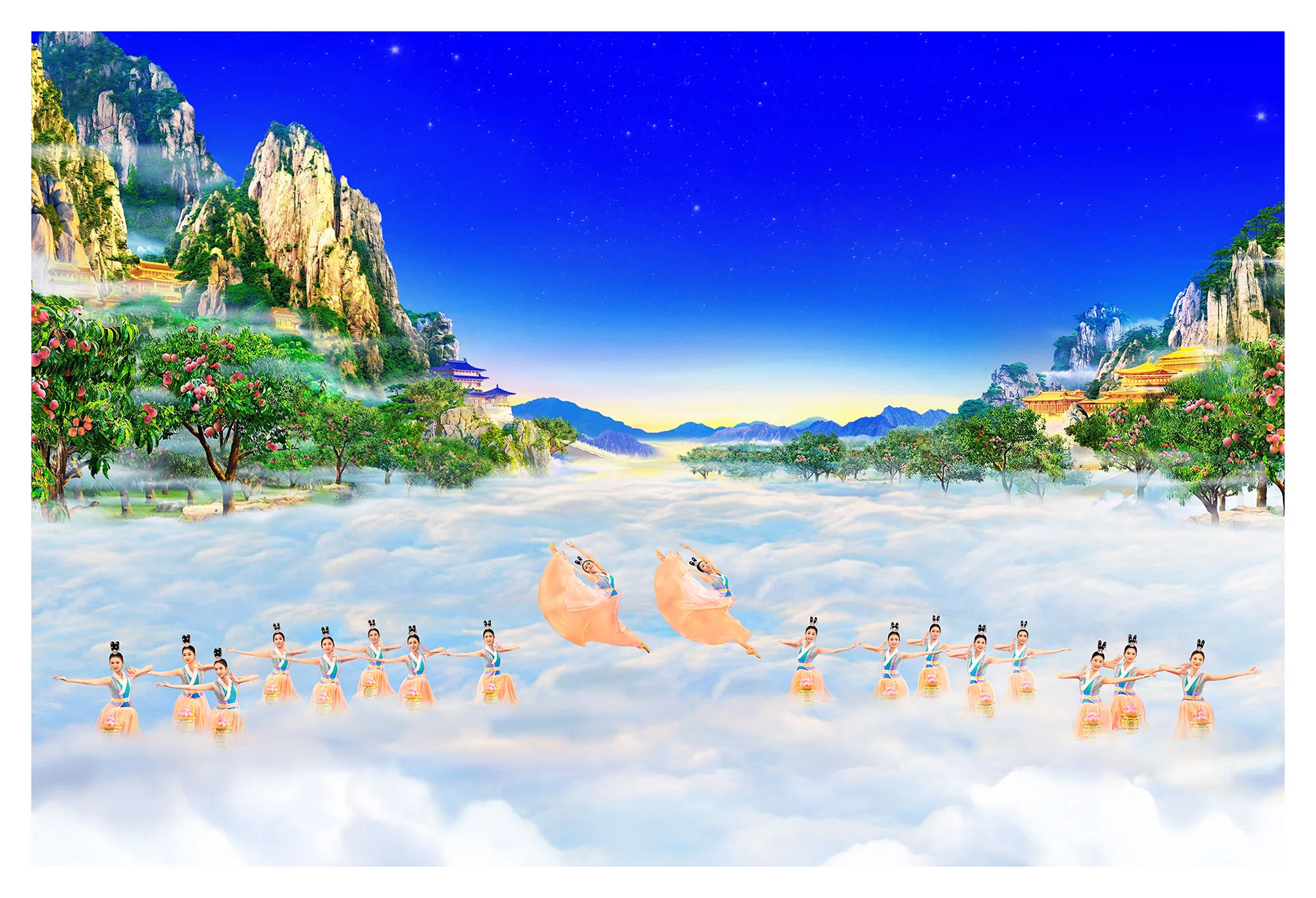 Heavenly Fairies of the Peach Garden Giclée Print - Image 2