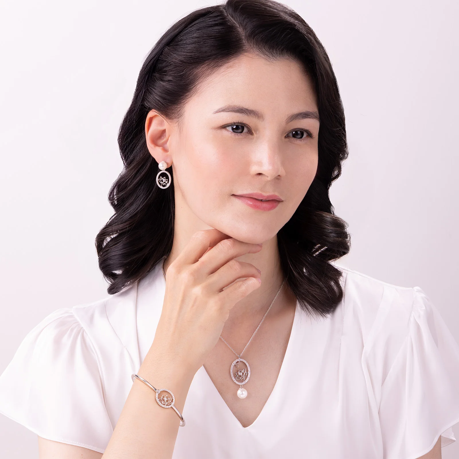 Lotus Fairies Drop Earrings Silver - Image 4