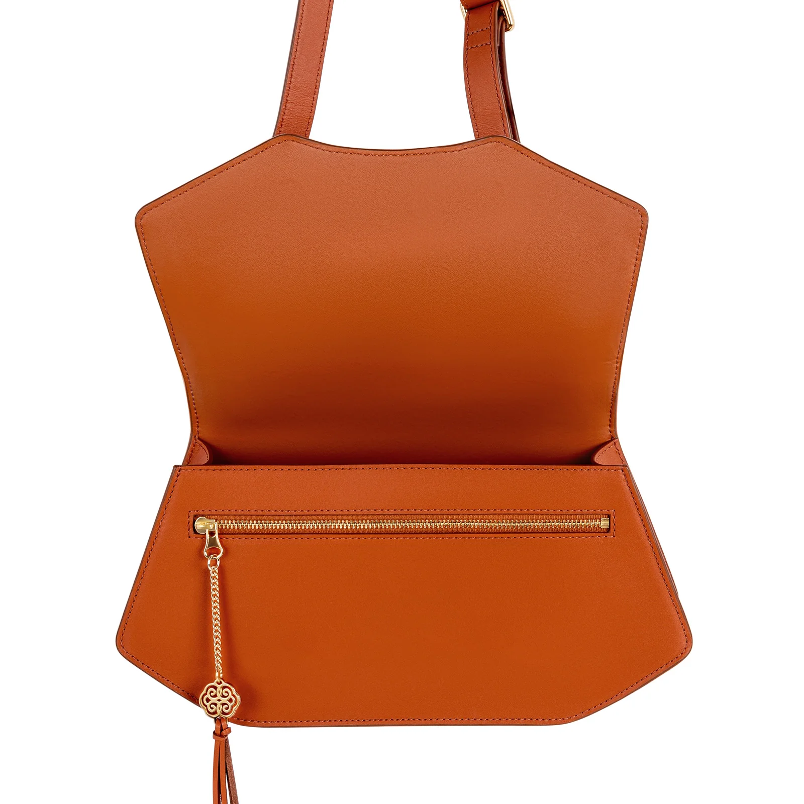 Manchurian Elegance Crossbody Bag Orange Brown - Image 5