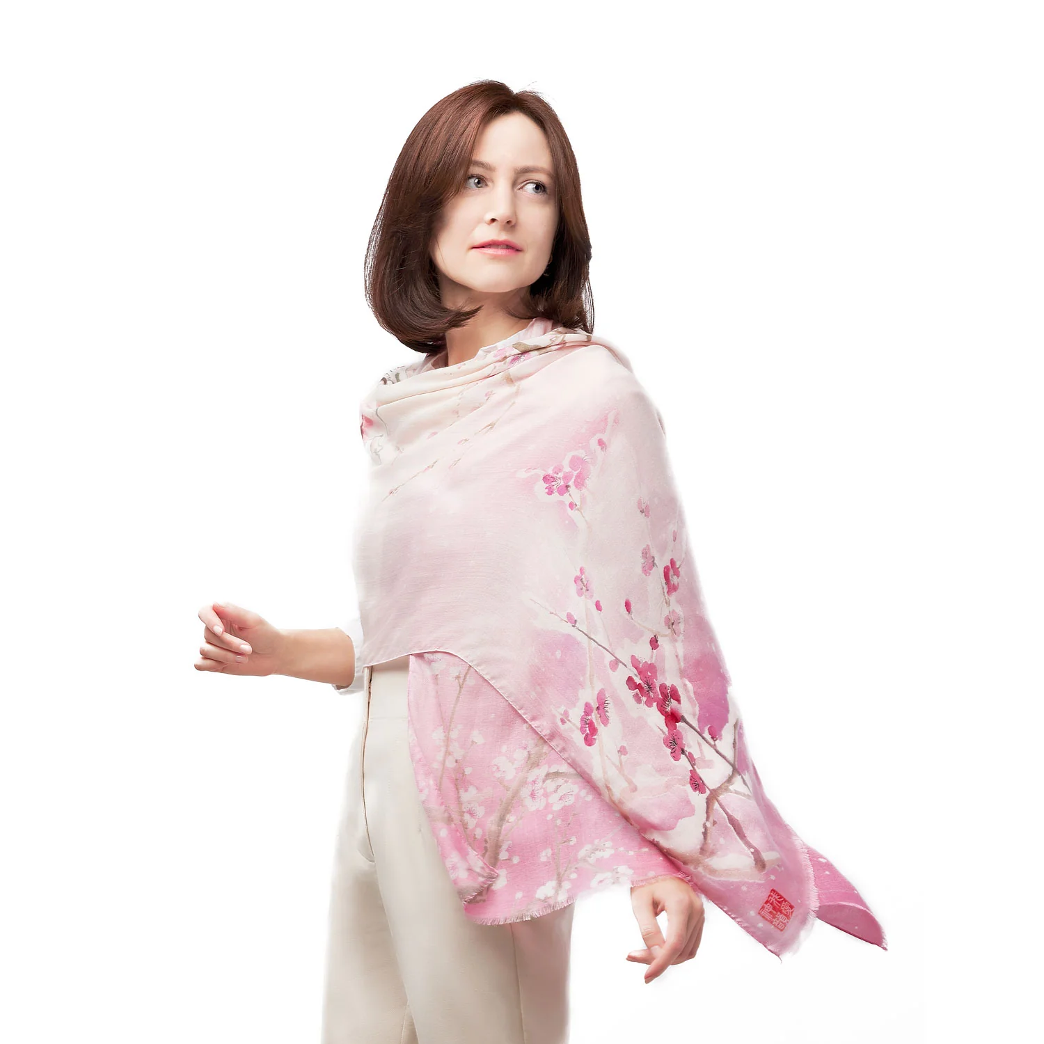 Plum Blossom Scarf - Pink - Image 5