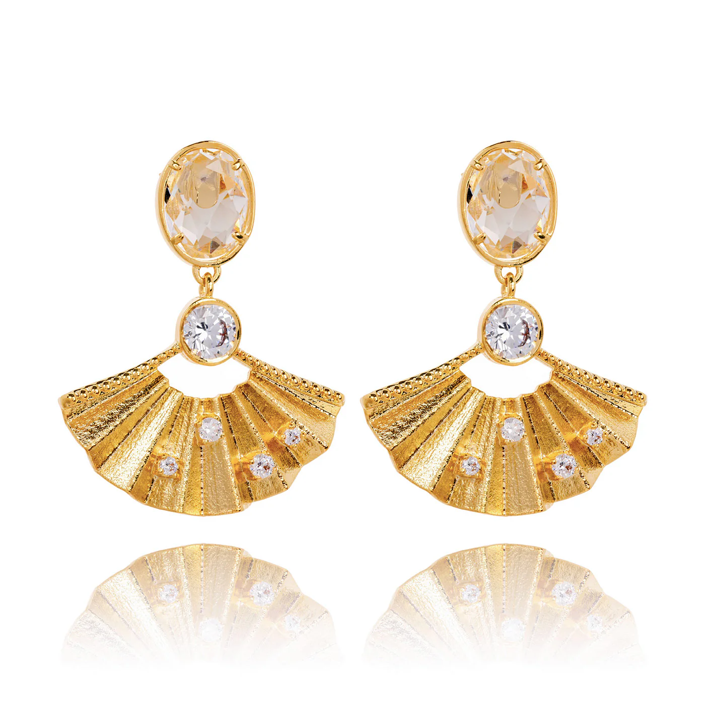 Radiant Fan Earrings Crystal