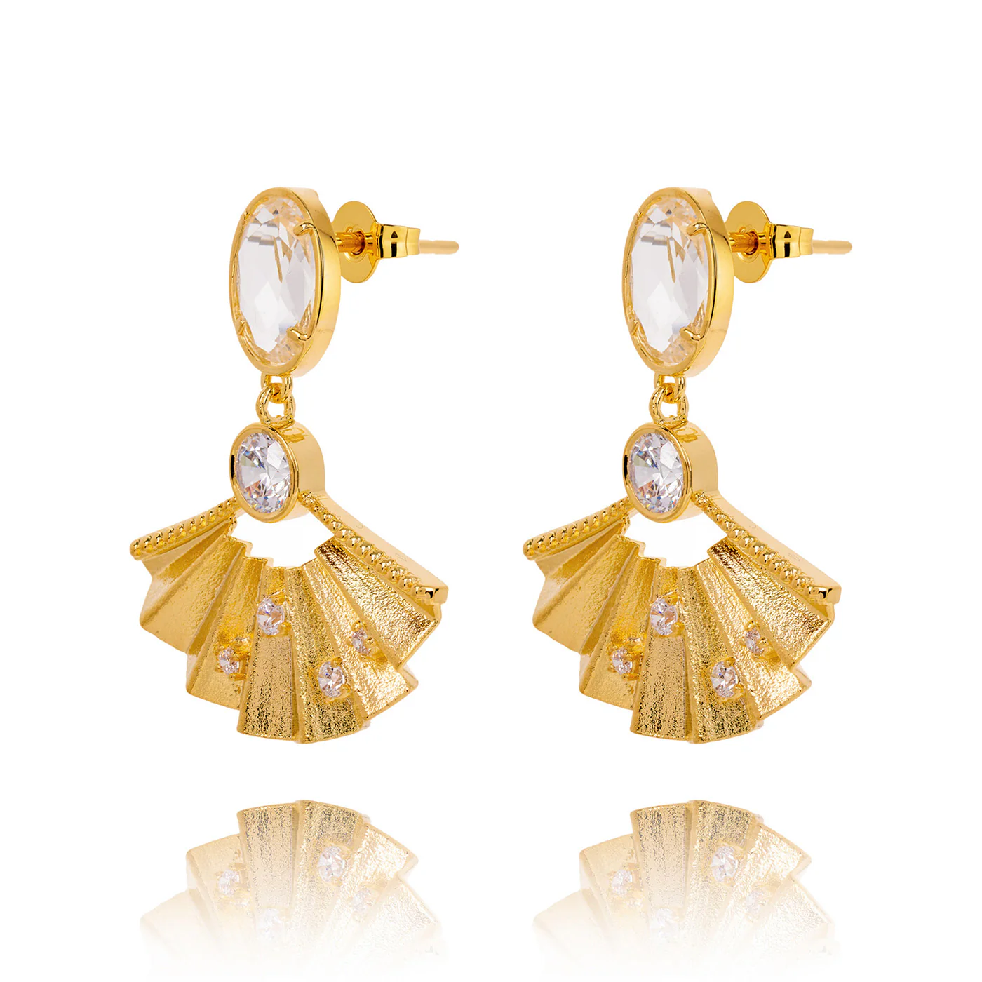 Radiant Fan Earrings Crystal - Image 3