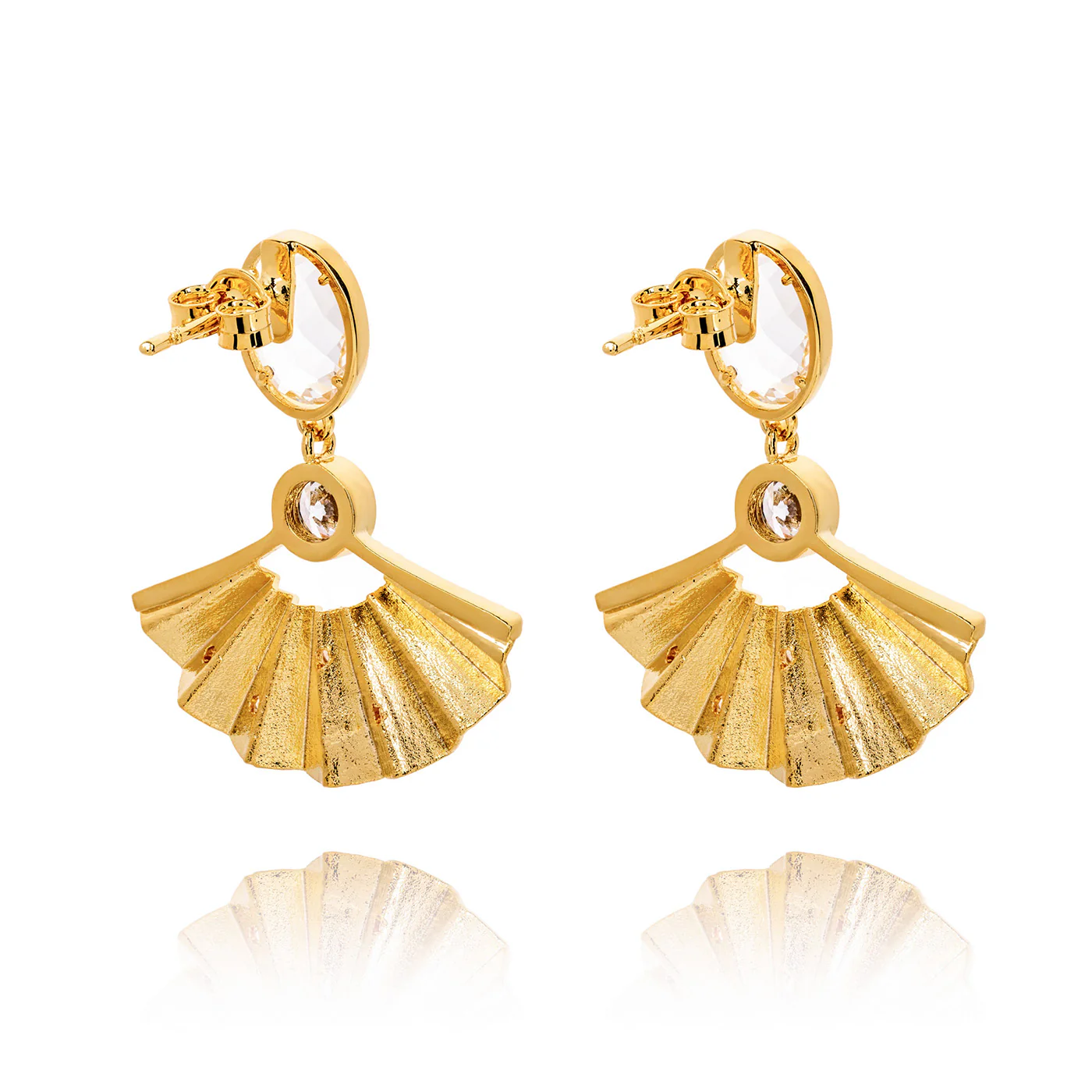 Radiant Fan Earrings Crystal - Image 4