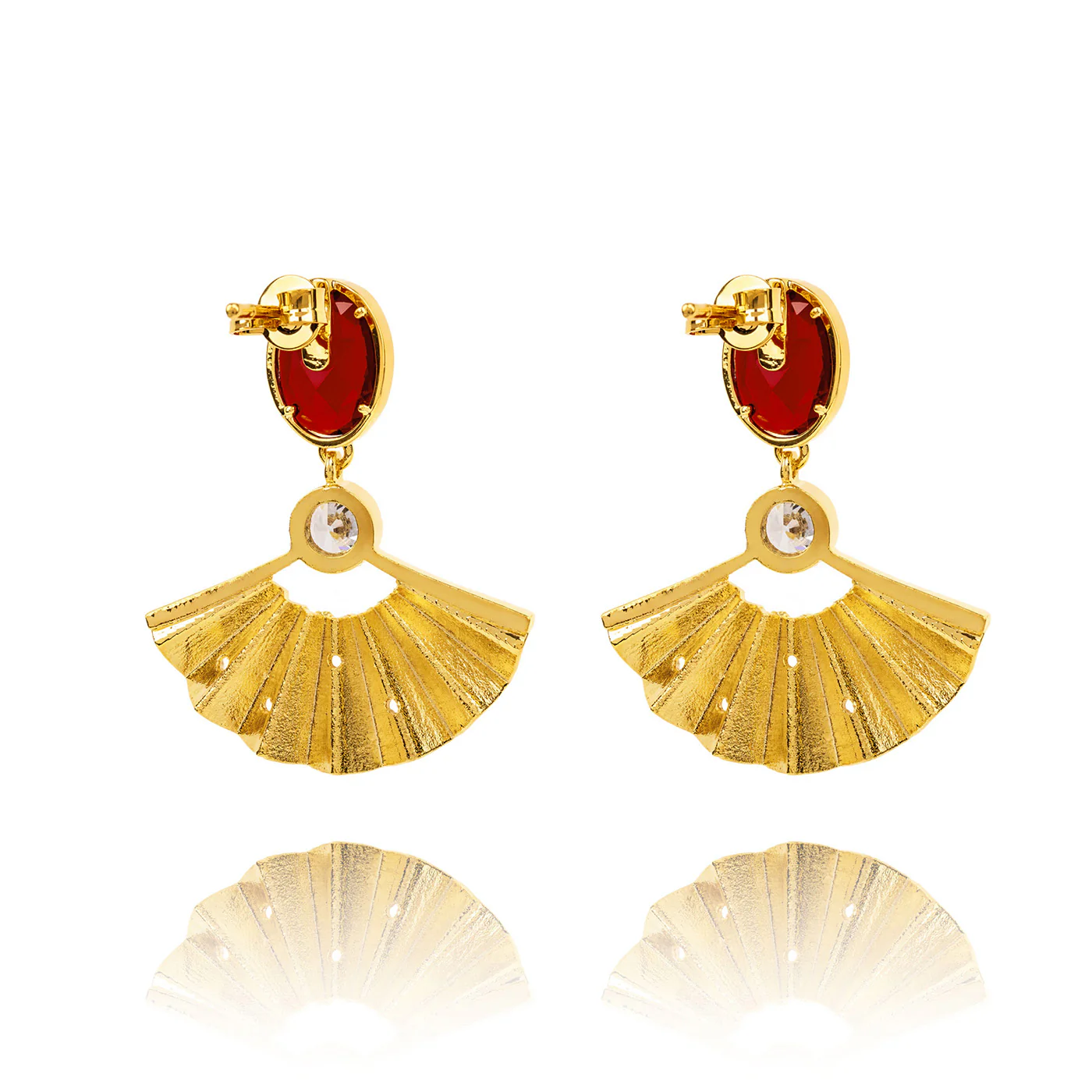Radiant Fan Earrings Ruby - Image 4