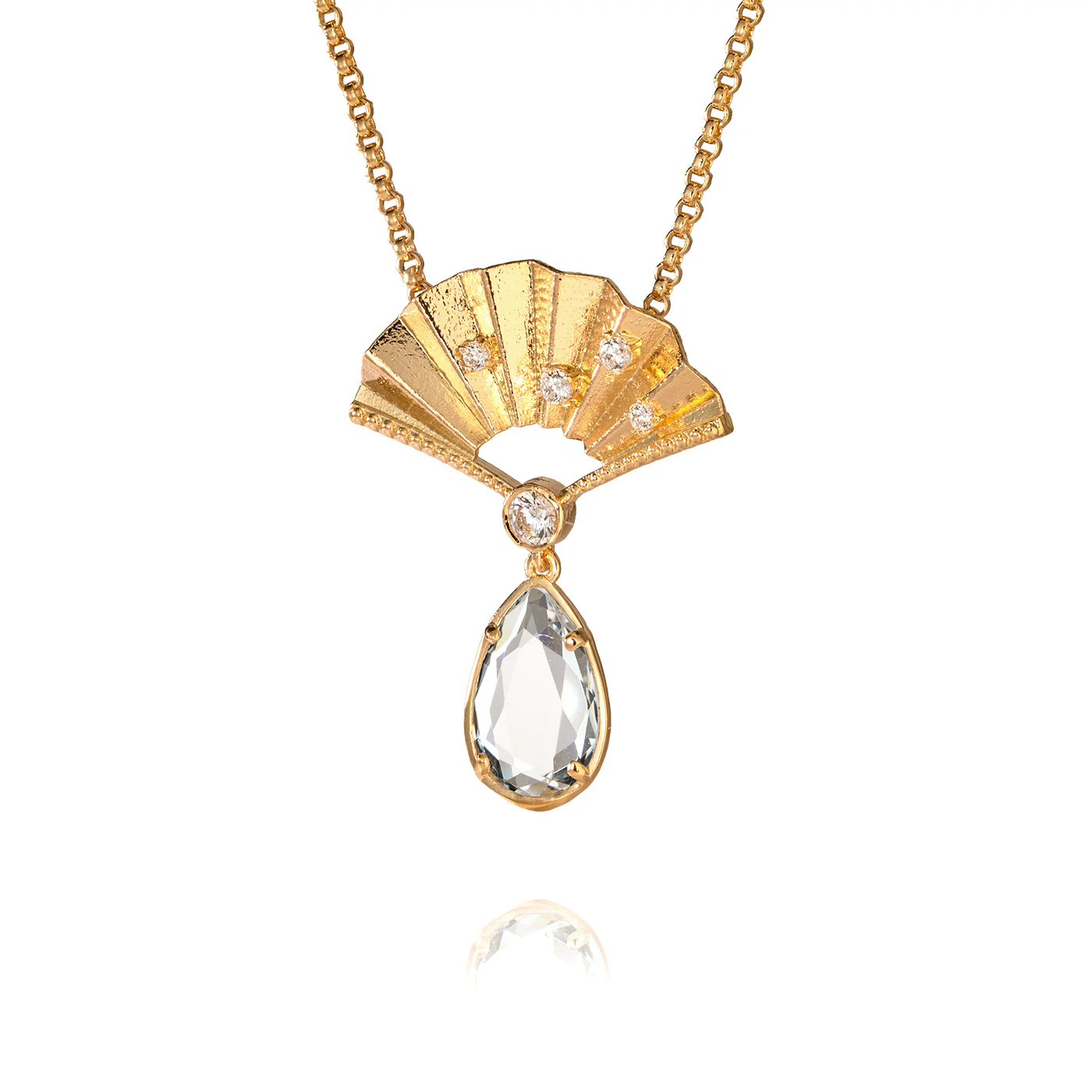 Radiant Fan Necklace Crystal - Image 3