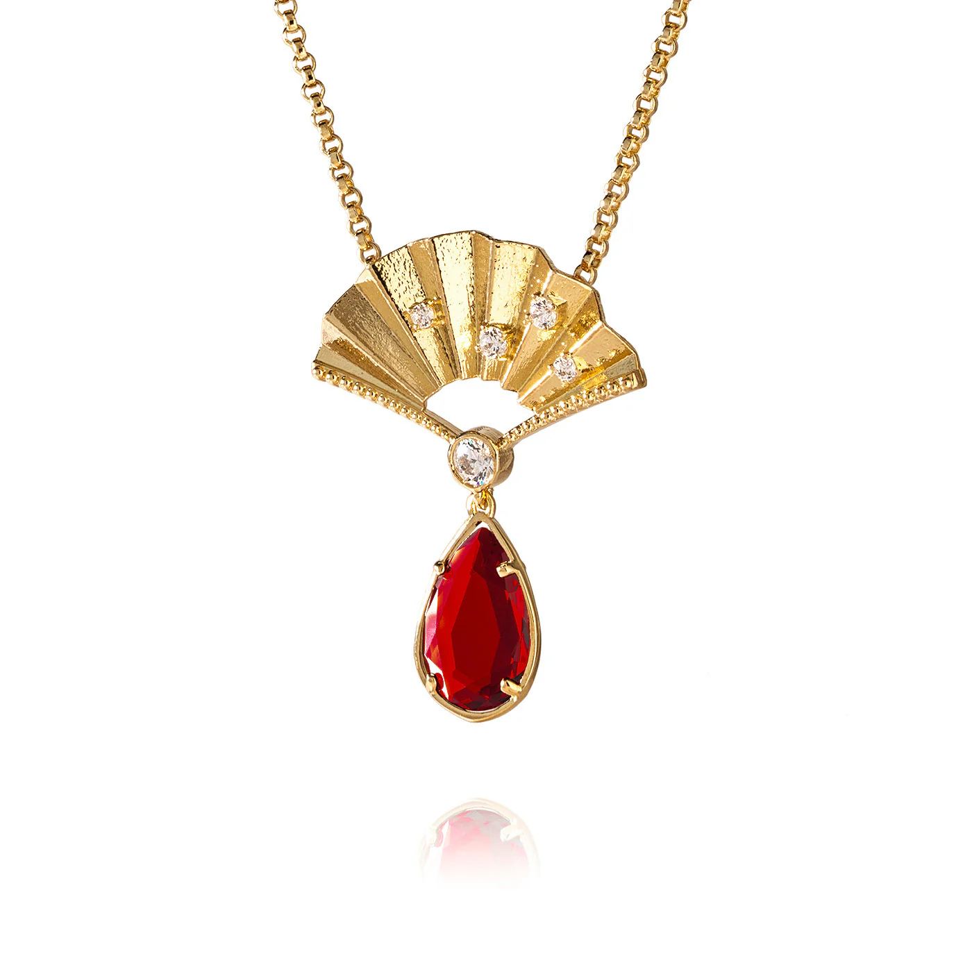 Radiant Fan Necklace Ruby - Image 3