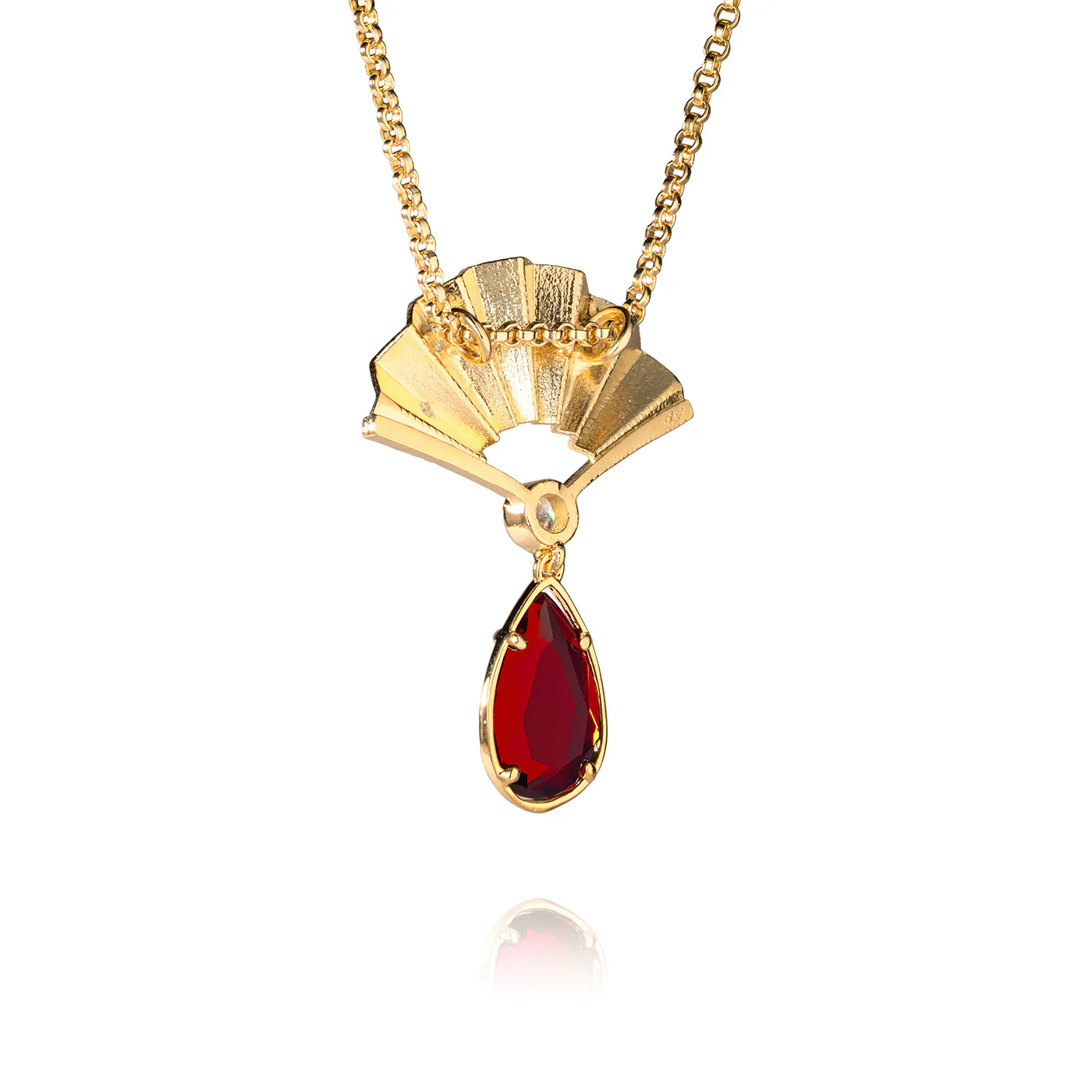 Radiant Fan Necklace Ruby - Image 4