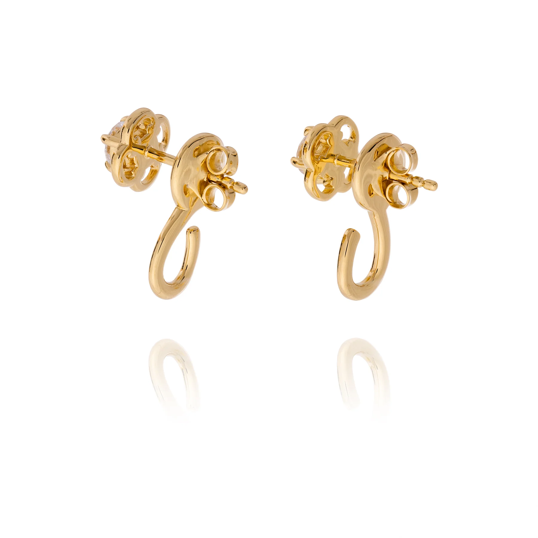 Ruyi Charm Hoop Earrings Gold - Image 4