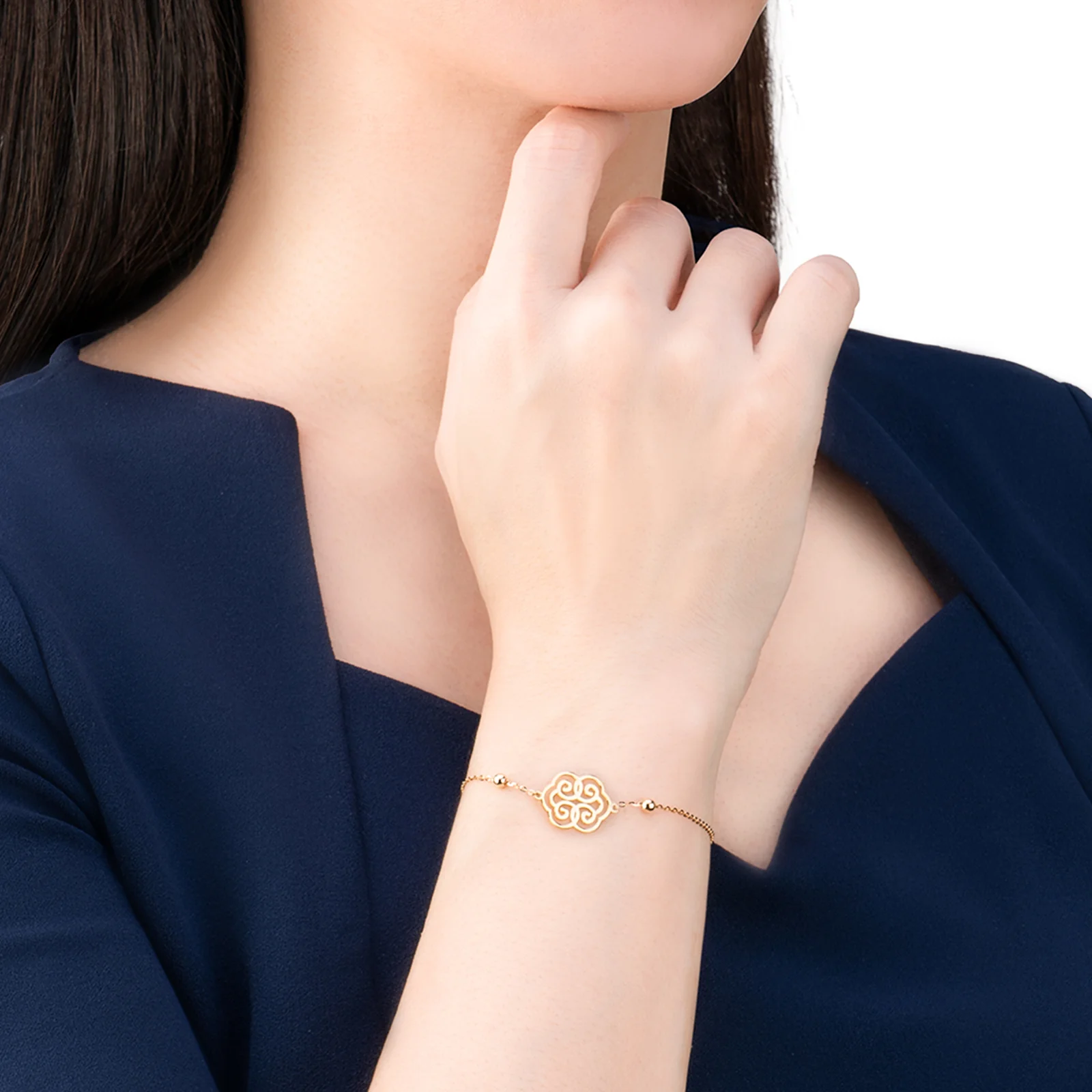 Ruyi Wondrous Blessings Bracelet 14K Yellow Gold - Image 2