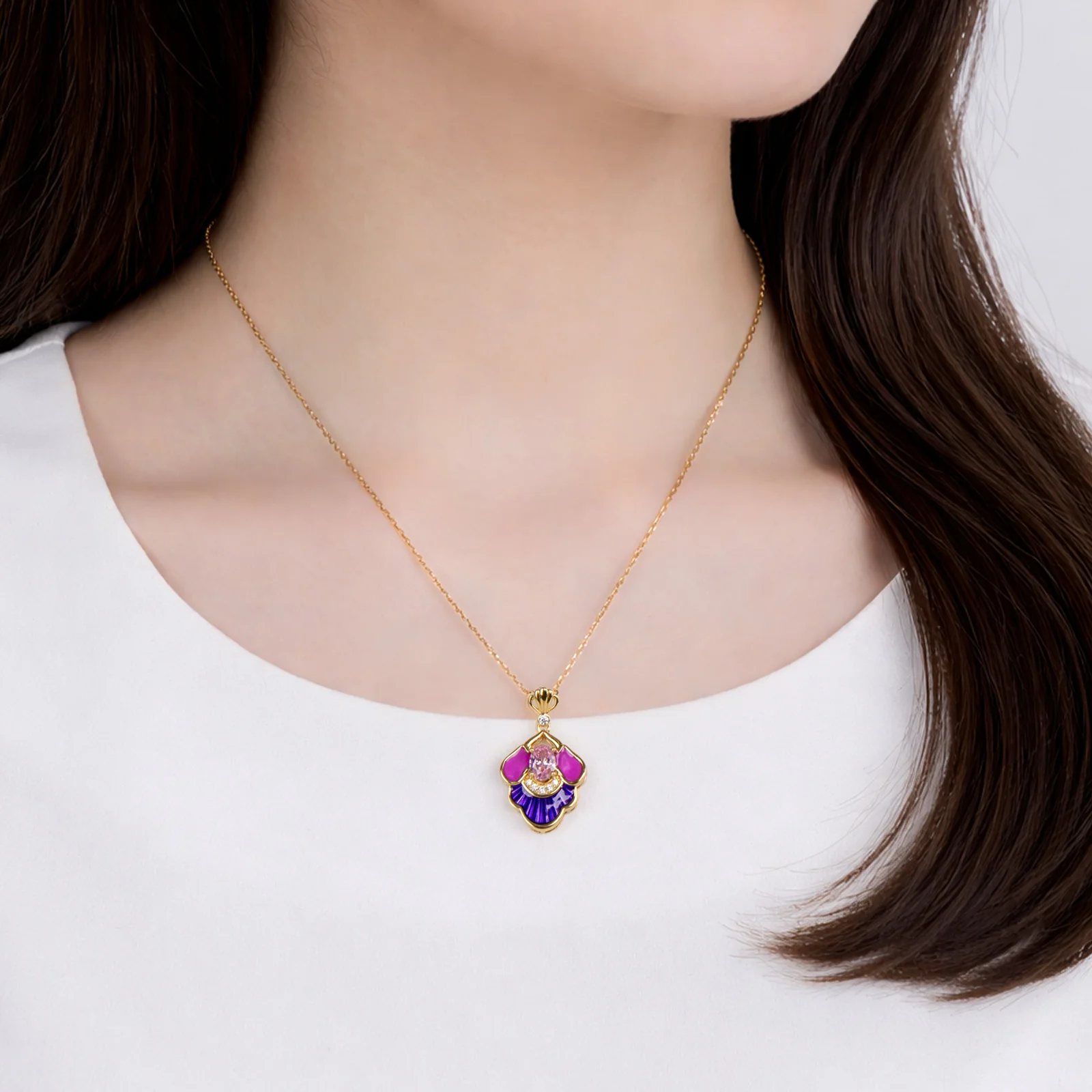 Tang Flowing Gowns Necklace Purple - Image 2
