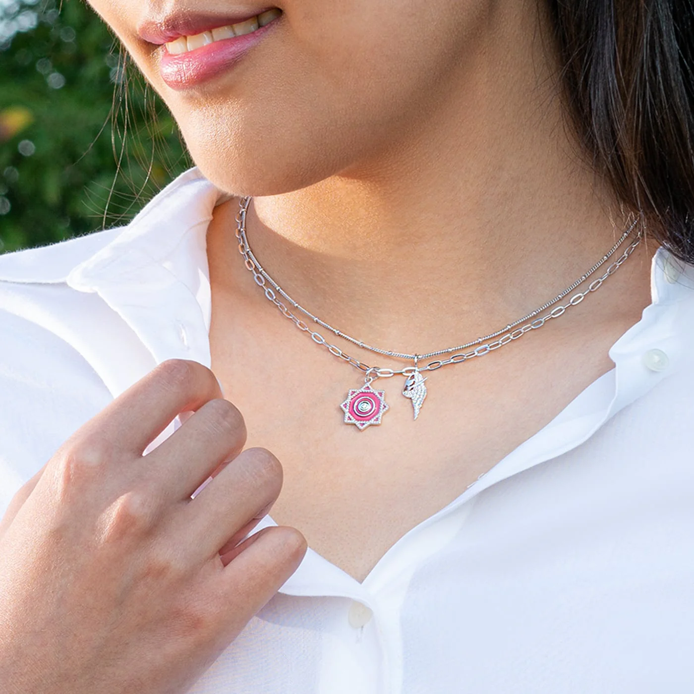 Twirling Handkerchief Charm - Silver - Image 3