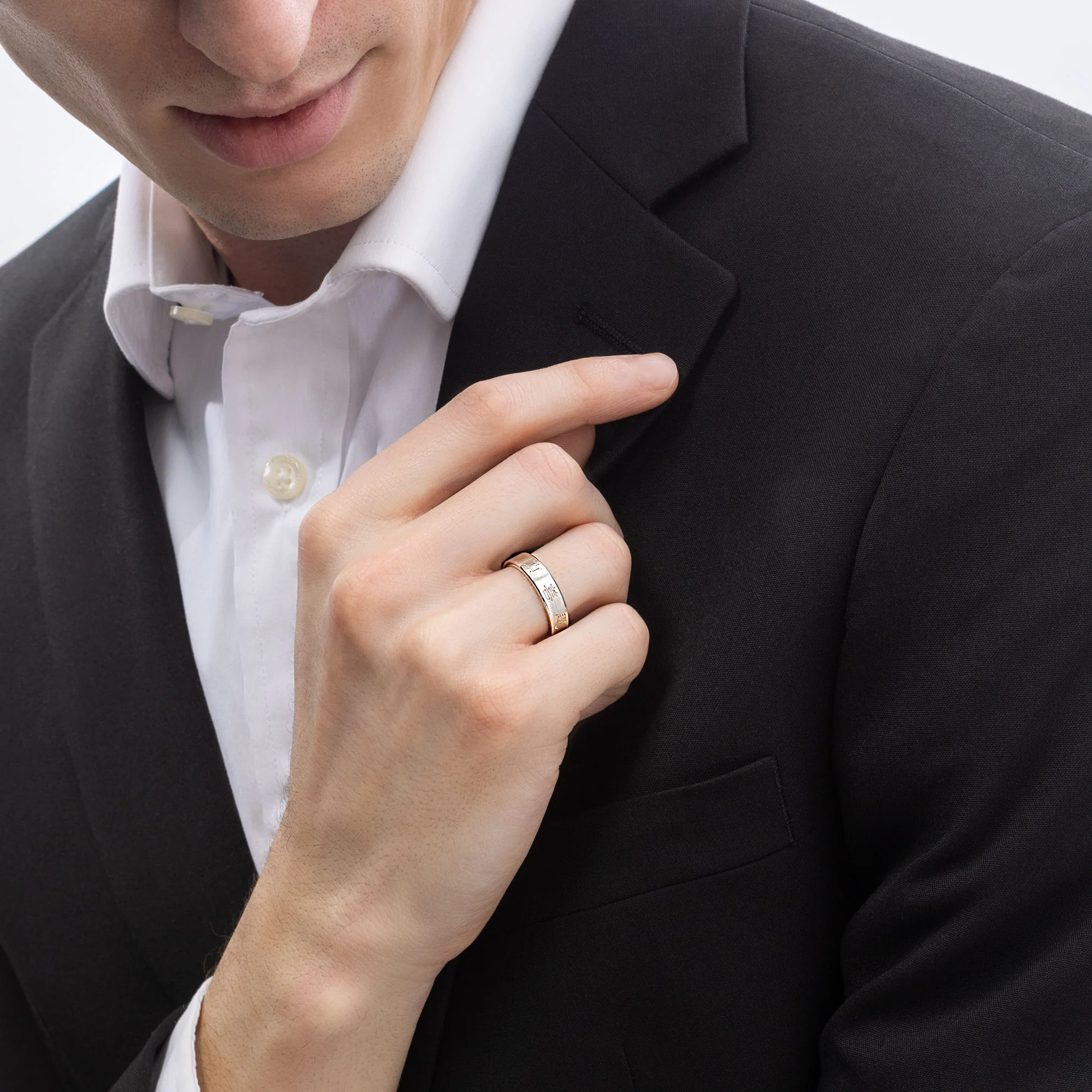 Zhen Shan Ren Timeless Beveled Ring 14kt White Gold, 5mm wide - Image 2