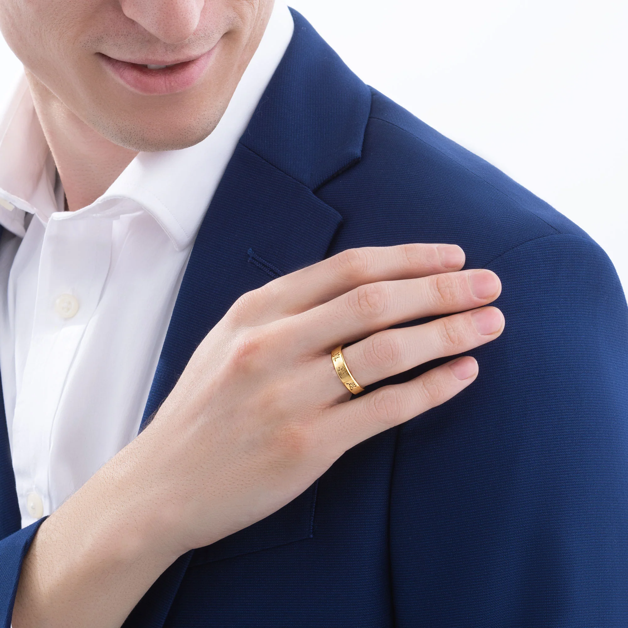 Zhen Shan Ren Timeless Beveled Ring 14kt Yellow Gold, 5mm wide - Image 2