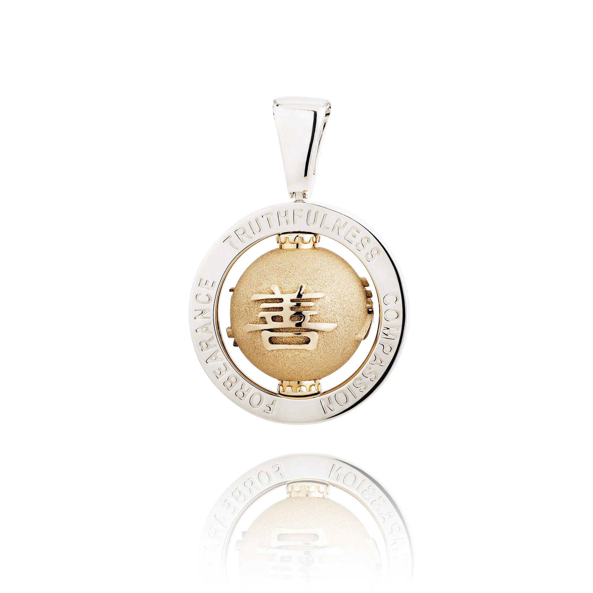 Zhen Shan Ren Timeless Heritage Pendant 14kt Yellow Gold with Silver Accent - Image 2