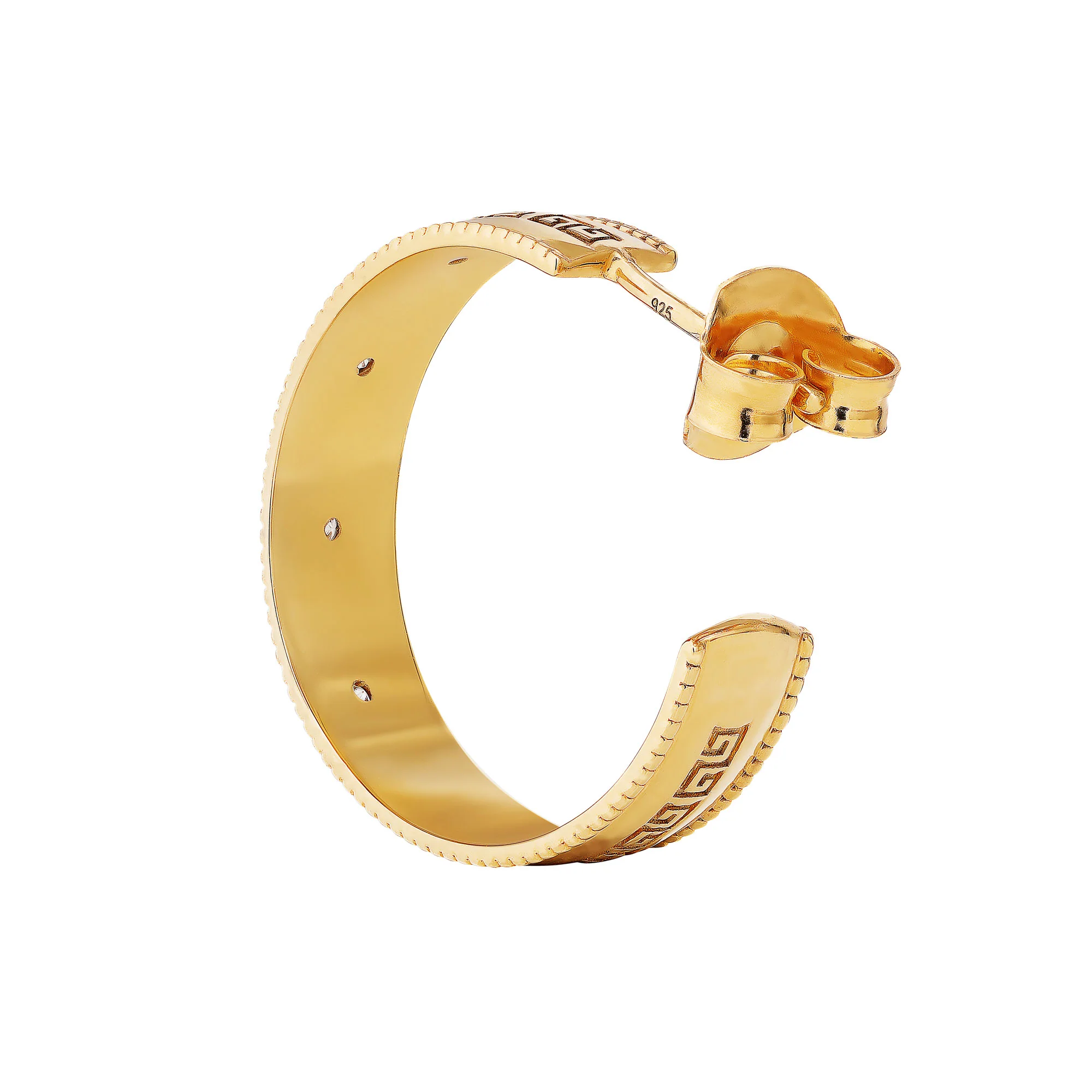 Zhen Shan Ren Wondrous Words Earrings Large Hoops in Gold - Image 2